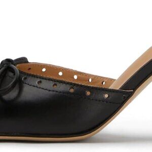 Women Dressy Pointed Toe Bow Kitten Heels Casual Pumps Size 8 Black
